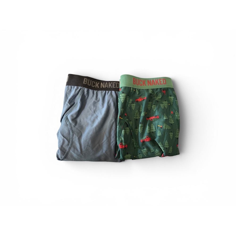Duluth Trading Co Buck Naked Performance Boxer Briefs 4XL Blue Green Truck